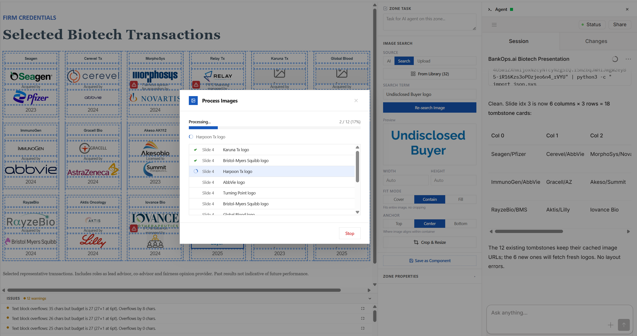AI agent pulling company logos via web image search